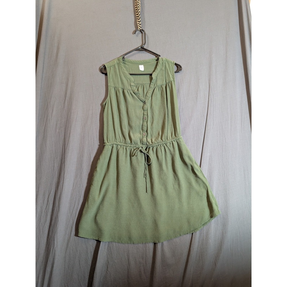 Gap Shirred Sleeveless Shirtdress Size Medium Green‎